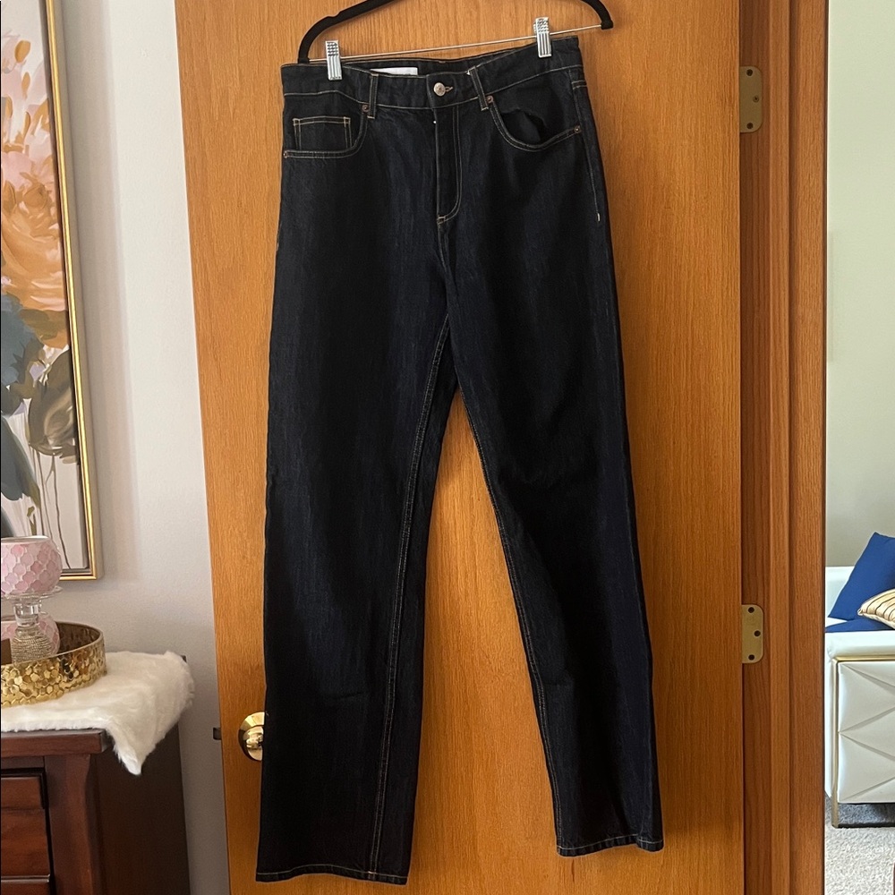 #187 Zara Dark Blue Wide Leg Jeans